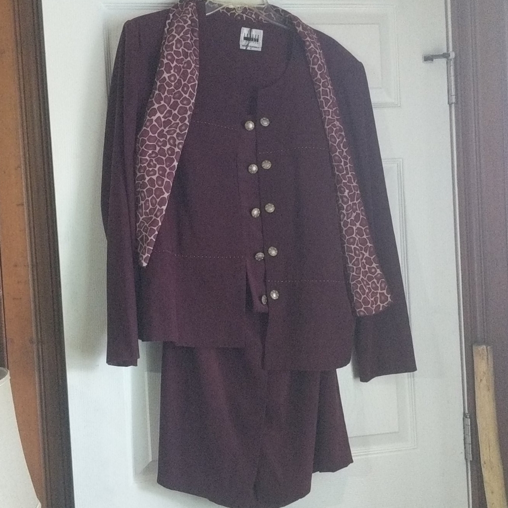 Blazer with matching skirt and scarf